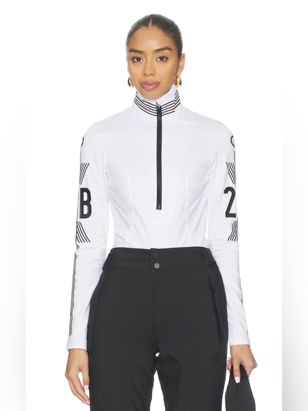 Goldbergh Serena Corsa Ski Pully White Black Nwt Size Medium Base Layer